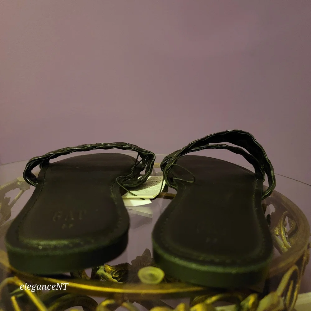 Gap Braided Double Strap Black Slide Sandals Sz: 9.5 NWT - Picture 7 of 8